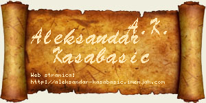 Aleksandar Kasabašić vizit kartica